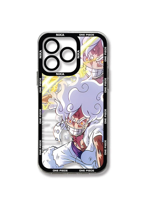 Japan Anime Luffys Gear 5 Phone Case For iPhone 15 14 13 12 Mini 11 Pro Max X XR XS 8 SE 2020 Plus One Pieces Transparent Cover